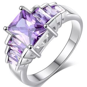 Women's 3 CT Emerald Cut Amethyst Engagement Bridal Wedding Ring